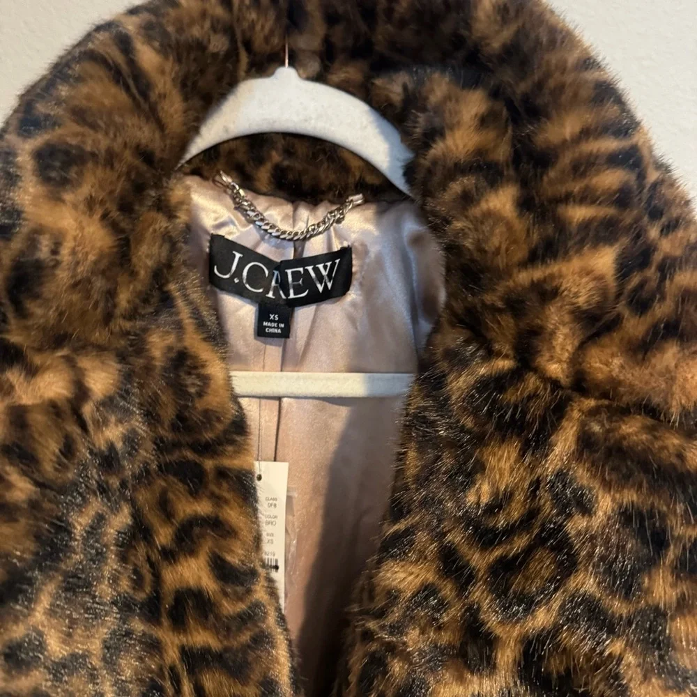 J. Crew Faux Fur Peacoat in Leopard